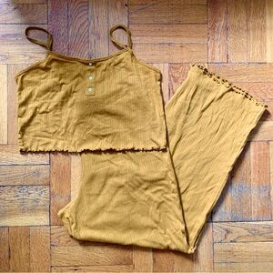 OLD NAVY size M TALL Light Burnt Orange Pointelle Summer Pajama Set